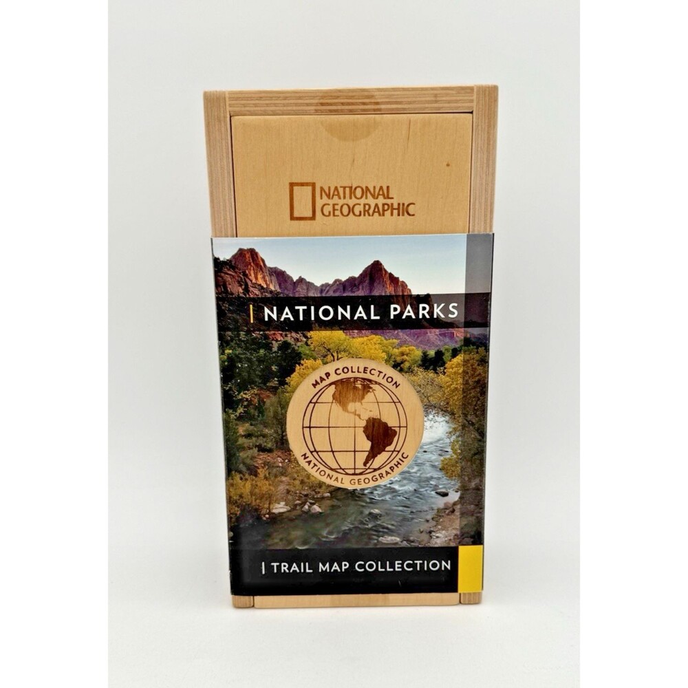 National Geographic National Parks Trail Map Collection Wood Box Complete